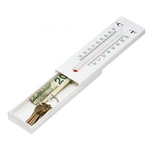 Cache-clés, cachette extérieure de 16 cm, étanche, support de rangement secret décoratif, cachette murale, cachette de clés, thermomètre pour la maison, le bureau, l'extérieur, le jardin (tianwink, neuf)