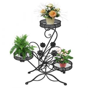 Cre Cra Étagère pour plantes d'intérieur, 3 Niveaux Support Plantes Interieur, Support fleur,etagere de Fleurs metal,Étagère pour Pots de Fleurs,etagere à plantes balcon,porte plante fer forgé (ROYAL SMEELA, neuf)