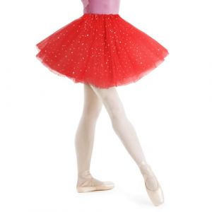 AYBUY Jupe Tutu pour Femme avec Paillettes &Eacute;toiles,3 Couches Jupe en Tulle R&eacute;tro Ann&eacute;es 80,F&ecirc;te Halloween Carnaval Costume De F&ecirc;te,Jupe Tutu R&eacute;tro Accessoire Fluo Danse Habiller Fille,Rouge Vif (withchance, neuf)