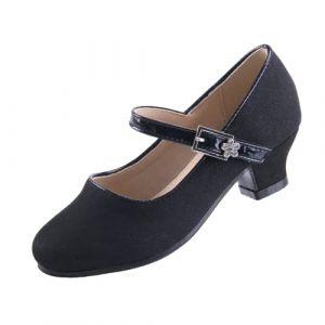 EIGHT KM Chaussure &agrave; Talon Fille de Princesse Ballerine Mariage pour Enfant Fille EKM7015 Scintillait Briller Minerva Noir 33 (ElfElfElf FR, neuf)