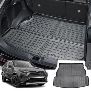 CDEFG Compatible avec Toyota RAV4 2019-2023 2024 Tapis de Coffre RAV4 Bac de Coffre Protection Antiderapant Plancher Résistant Rayures Plateau Trunk Tray Mat Voiture RAV4 2024 Accessoires (C D E F G, neuf)