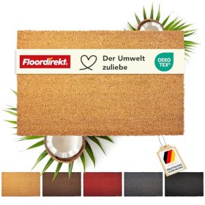 Floordirekt Paillasson pour l'intérieur et l'extérieur, 80 x 100 cm, naturel, en coco, paillasson, paillasson pour porte d'entrée, paillasson, paillasson (17 mm) (MEISTEREI, neuf)