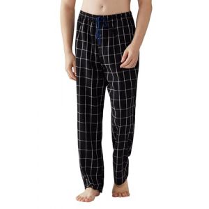 Jveyvth Pantalon de Pyjama Pour Homme, Pantalon de Nuit à Carreaux En Flanelle de Coton, Pantalons de Pyjama Avec Poches Et Braguette Boutonnée (CSEASY, neuf)