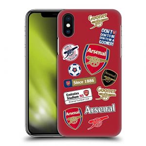 Head Case Designs sous Licence Officielle Arsenal FC Collage Logos Coque Dure pour l'arri&egrave;re Compatible avec Apple iPhone X/iPhone XS (eCell, neuf)