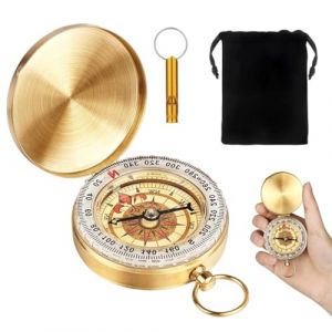 YUVKIN Boussole &Eacute;tanche et Portable, 1 Pi&egrave;ce, d'Orientation avec Fonction Lumineuse, avec D&eacute;clinaison R&eacute;glable, pour Camping en Plein Air, Lecture Carte, Exp&eacute;dition, Course et Survie, Compas (HerEdit, neuf)