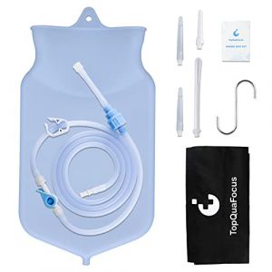 TopQuaFocus Kit de sac de Lavement Pour le Nettoyage du Côlon 6.5ft Tube en Silicone Kit de Lavement à Café 2L Sac de Lavement en Silicone Non Toxique Transparent (TopQuaFocus Health, neuf)