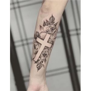 Deux autocollants de tatouage à base de plantes, jus de croix de fleur végétalienne femelle mâle, semi-permanent non réfléchissant, imperméable à l'eau de longue durée, autocollant de tatouage faux ta (CHJWEIHHERT, neuf)