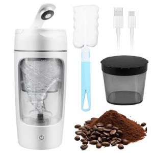 WIYETY Shaker électrique 650 ml : Mélangeur automatique de protéines avec compartiment à poudre, rechargeable USB-C, pour le sport et le fitness, Blanc (2222BUY, neuf)