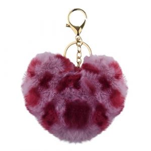 Porte-Cl&eacute;s En Peluche Avec Imprim&eacute; L&eacute;opard En Forme De C&oelig;ur Pour Cl&eacute;s De Voiture Accessoires De Sac En Forme De Gu&eacute;pard Pour Femmes Filles Porte Cl&eacute;s En Peluche L&eacute;opard Pour Sac &Agrave; Dos (Diansui-UK, neuf)