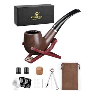 joyoldelf Pipes à Tabac, Set de Pipe à Tabac avec Support Pliable avec Outil de Nettoyage de Pipe et Accessoires de Pipe, Boîtes Cadeau (SHIKAN, neuf)