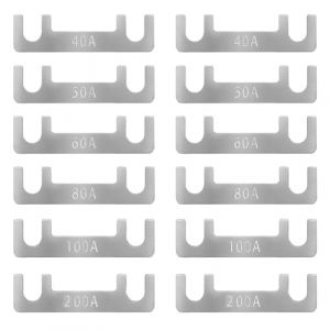 Fusible &Agrave; Bande 12pcs 40A 50A 60A 80A 100A 200A Bande De Fusible Plat Plat Fusible Bande Voiture V&eacute;hicules &Agrave; Moteur Rechange Lames De Fusible Aux Voitures, Camions, Camping Cars, Etc. (doureHercvsde, neuf)