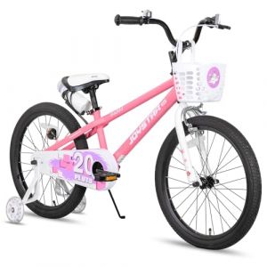 Vélo pour enfants JOYSTAR Pluto 20 pouces pour garçons filles âgés de 6 à 9 ans, vélos pour enfants avec roues stabilisatrices et support de vélo, Rose (Sugoo-EU, neuf)