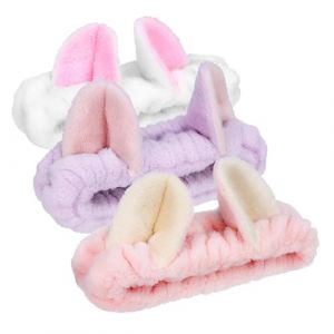 OSOLADY Bandeaux Visage Et Soin Peau Lot De 3 Pièces Petits Taille Unique En Velours Doux Épais Bandeaux De Spa Pour Femmes Usage Visage Maquillage Lavage Et Soins Spa Couleurs Pastel (Yunomiy, neuf)