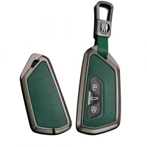 ontto Coque de clé de Voiture - Convient pour Skoda Octavia A8 MK8 Seat Leon FR Mk4 Cupra Formentor - pour VW Golf 8 ID.6 - en métal - avec Porte-clés - Noir et Vert (Ontto, neuf)