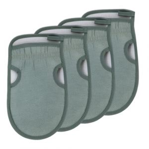 Lot de 4 gants exfoliants pour le corps - Gants exfoliants pour le hammam, le sauna, la douche, l'exfoliation du corps (vert nordique) (LOUISE CURRY LIMITED, neuf)