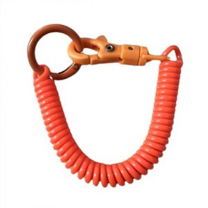 Hattba Porte-cl&eacute;s en spirale extensible, porte-cl&eacute;s r&eacute;tractable &agrave; ressort h&eacute;lico&iuml;dal, porte-cl&eacute;s en alliage, porte-cl&eacute;s color&eacute; pour sac &agrave; dos, Couleur orange., 18cm (HongyiFushi, neuf)