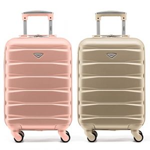 Flight Knight Lot de 2 valises rigides legeres en ABS a 4 Roues Cabine Bagage a Main Approuve Les compagnies aeriennes - British Airways et Taille maximale pour easyJet Grand Sac de Cabine 56x45x25cm (Prime Brands Group FR, neuf)