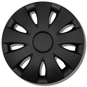 Enjoliveurs Noirs 15 Pouces - Jeu de 4 enjoliveurs 13 Pouces &agrave; enjoliveurs 16 Pouces - King 4 enjoliveurs pour la Plupart des Marques Automobiles et Jantes en Acier - Enjoliveurs en Noir ou argent&eacute; (Kuglo, neuf)