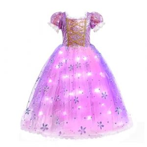 Discoball Raiponce v&ecirc;tements pour filles Raiponce dress up fille enfants Fantaisie Robe f&ecirc;te anniversaire c&eacute;l&eacute;bration halloween costume (MUNCASO, neuf)