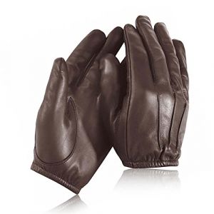 Swift Wear Gants de protection anti-coupure doublés en Kevlar pour police, en cuir résistant au feu, résistance à la chaleur, sécurité SIA (marron), taille M (lot de 1) (ColourLinx, neuf)