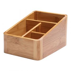 LOORGVEL 1pièce Boîte De Rangement Multifonctionnelle Bambou Pour Bureau Organisateur De Maquillage Et Télécommandes Avec Arrondis Pratique Pour Espace De Travail Rangé (YANJHG, neuf)