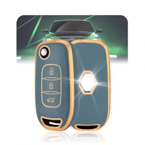 LELNOOS Coque Cl&eacute; Voiture, Silicone &Eacute;tui Cle Etui Clef Protecteur Cache Cles pour Renault Clio 5 Twingo 3 Kangoo 3 Megane 4 Trafic 3 Captur Express Kadjar Dacia Duster Dokker Sandero Stepway Stepway (LELNOOS, neuf)