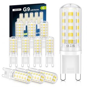 QOJUX G9 Led Blanc Froid, 3,2 W 520 Lm Classe D'Efficacité Énergétique C Ampoule Led De Remplacement Pour Ampoule Halogène 40 W-50 W, 6000 K, Non Dimmable, Ampoule Économique, Lot De 10 (Guangzhouyuntonshangmaoyouxiangongsi, neuf)