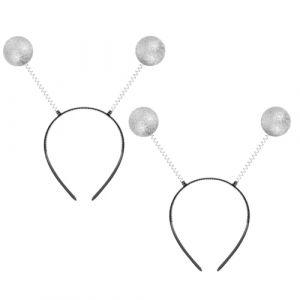 PENIKOKO Lot de 5 Bandeaux Argent&eacute;s &agrave; Paillettes Boules en Mousse Blanches Oscillantes Serrage-T&ecirc;tes L&eacute;gers pour F&ecirc;te Accessoires de Costume Martien et D&eacute;guisement Extra-Terrestre (xinshengzhan, neuf)