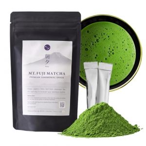 Matcha Mont Fuji, 20 sticks de 1,5 g Premium High Grade Japonais en Sticks ou Dosettes, Th&eacute; Vert Matcha Premium Poudre, Owari, Sans Amertume, Id&eacute;al Latte Pack herm&eacute;tique anti-humidit&eacute; (Wazakura Japan, neuf)