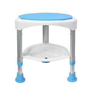 UISEBRT Tabouret de Douche Tabouret de Bain Réglable en Hauteur 360 ° Pivotant 200kg - Chaise de Douche Aide à la Douche Siège de Douche Siège de Bain (Webplazashop, neuf)