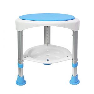 UISEBRT Tabouret de Douche Tabouret de Bain Réglable en Hauteur 360 ° Pivotant 200kg - Chaise de Douche Aide à la Douche Siège de Douche Siège de Bain (UISEBRT, neuf)