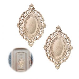 Moulure Decorative,Binblin 2PCS Moulure Decorative Bois Pour Fenêtre Meubles Miroir La Décoration De l'Armoire De Porte à La Maison (Binblin, neuf)