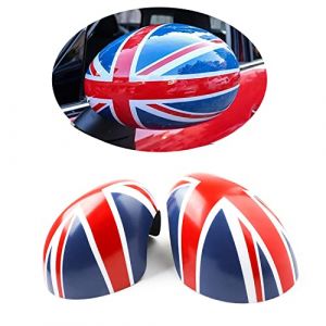 MINI Extérieur Miroir Décor, coques de rétroviseurs latéraux pour Mini Cooper One/D/SD/S/JCW F54 F55 F56 F57 F60 2014–2019 (Union Jack bleu, Série F Sans trou de lumière) (UVCANY-EU, neuf)