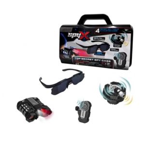 SpyX Étui espion Top Secret, kit d'agent secret junior avec vision nocturne, alarme de mouvement, lunettes d'espion, 6-12 ans (Kotryna, neuf)