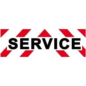 1 Sticker r&eacute;tror&eacute;fl&eacute;chissant Service 10x30cm (SAFIRMES, neuf)