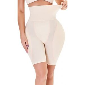 YINGKE Femme Culotte Sculptante Rembourrée Taille Haute Shapewear Remonte Fesses avec Coussinet Amovible (M, 2 Beige) (EmilyLe, neuf)