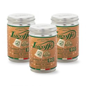 Lucaff&egrave; - 3 Bo&icirc;tes &agrave; 22 capsules compostables compatible avec Nespresso machine a caf&eacute;, Crema Caff&egrave; Bio | Torr&eacute;faction fonc&eacute; | Go&ucirc;t sucr&eacute; et cr&eacute;meux | Ar&ocirc;me intense (Lucaff&eacute;, neuf)