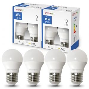 ehomeled Ampoules LED E27 3.4W Blanc Froid 6500K, &Eacute;quivalent 40W Incandescence, Ampoule E27 LED G45/P45 Culot Edison &agrave; Vis, 470LM, &Eacute;conomie d'&Eacute;nergie, AC 220V-240V,Non dimmable, Lot de 4 (ehomeled, neuf)