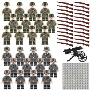 ZYEKIU 50 Pièces Soldat Militaire Jouet, Jouet Militaire Mini, Soldats en Plastique Intéressant, WW2 Soldats Jouets Peut être Assemblé, Base Militaire Jouet pour Fête d'anniversaire, Noël (RUIYIDZ, neuf)