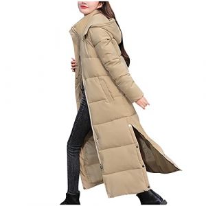 YAOJIWANG Doudoune Longue &eacute;L&eacute;Gant Hiver Femme Manteaux Duvet Hiver Chaud Femme en Coton Manteau Zipp&eacute; &eacute;Pais Chaud Parka Blouson Avec Capuche Grande Taille Duvet Veste Chaud &eacute;Pais Long Elegant (YAOJIWANG  FR, neuf)
