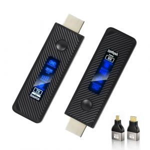 Transmetteur et r&eacute;cepteur HDMI sans Fil, prolongateur HDMI am&eacute;lior&eacute; 2025 60M,4K entr&eacute;e 1080P Sortie,HDM sans Fil Portable Plug&Play pour vid&eacute;o et Audio &agrave; Moniteur Depuis PC/Ordinateur Portable/TVbox (Risheng Trade, neuf)