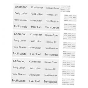 CRILSTYLEO 12feuilles Étiquettes Autocollantes Pour Flacons Cosmétiques Stickers Résistants à Eau Pour Organiser Produits De Toilette Et Soin Peau Pour Trousse De Toilette Et Bouteilles (Yolena, neuf)
