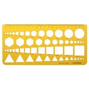 Règle Géométrique 2 Pièces Normographe Cercle Triangle Carré Modèles De Mesure Règle Gabarit Pour Studio Artistique Ou Dessin Et Dessin Personnel (1 pièce) (EHOTER Décor, neuf)