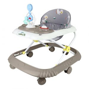 OHMG Trotteur Babywalker 5 en 1 Chariot d'&eacute;veil et de marche Trotteur,Fonction basculante Transat avec roulettes,Lumi&egrave;re,Musique,Aire de jeu Table &agrave; manger Trotteur Pliable (jusiZL, neuf)