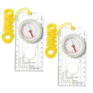 Lot de 2 boussoles de navigation, scouts, course d'orientation, boussole de randonn&eacute;e, l&eacute;g&egrave;re, avec inclinaison r&eacute;glable pour l'exp&eacute;dition, la lecture, la navigation, la course d'orientation (12,5 x (Zynqo, neuf)
