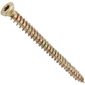 AERZETIX - C44665 - Lot de 20 Vis pour béton Ø7.5x92mm à empreint étoile T30 - montage directe sans cheville - à tête fraisée - en acier zingué - ancrage fixation bâtiment charpente bois (Tuning, neuf)