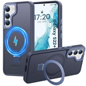 HuwaiH Coque pour Samsung Galaxy S22 Plus, Magnétique Robuste Anneau de Support Invisible, Protection Militaire, étui Antichoc pour Samsung S22 Plus(Bleu Marine) (Zhimingeu, neuf)