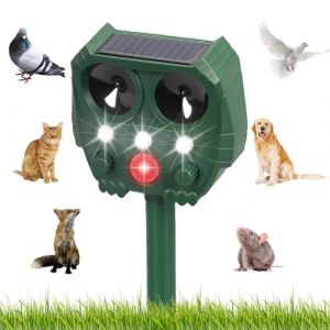 Domigard R&eacute;pulsif Solaire &agrave; ultrasons pour Le Jardin avec d&eacute;tecteur de Mouvement PIR et lumi&egrave;re Clignotante, 5 Modes d'expulsion, &eacute;tanche IP44, pour Lutter efficacement Contre Les Chats, Chiens (Scophax, occasion)