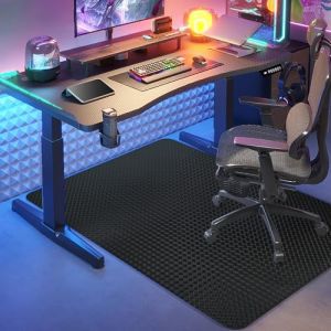 Vicwe Tapis Chaise de Bureau, 80 x 120 cm Tapis de Chaise Gaming, Antid&eacute;rapant et Facile &agrave; Nettoyer, Tapis de Chaise pour Sols en Bois Dur, Stratifi&eacute;, Parquet (Noir) (Azad-EU, neuf)