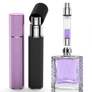 Vaporisateur de parfum rechargeable, 8 ml, vaporisateur de parfum vide en aluminium, vaporisateur de parfum de voyage pour homme et femme, vaporisateur de voyage pour les d&eacute;placements (Noir＆Violet) (WEIFR, neuf)